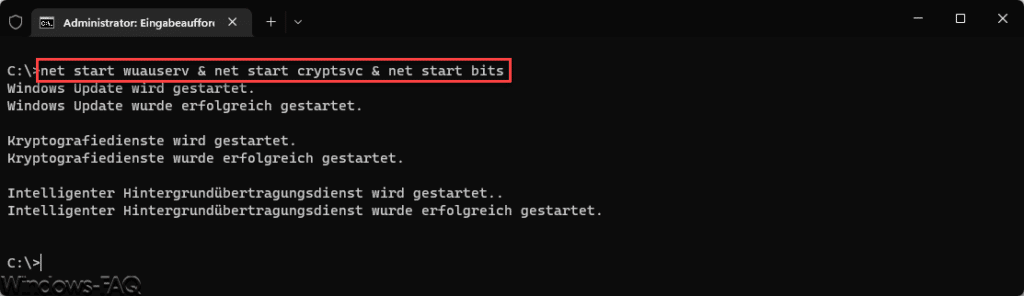 Windows Dienste starten