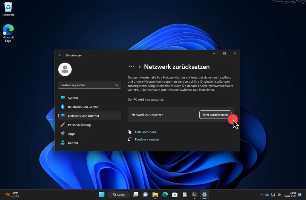 Netzwerk zurücksetzen