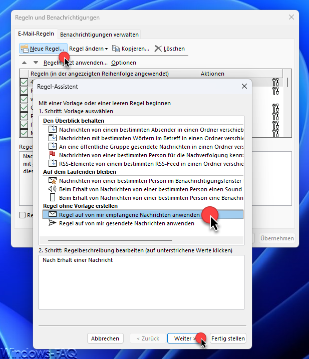 Neue E-Mail Regel