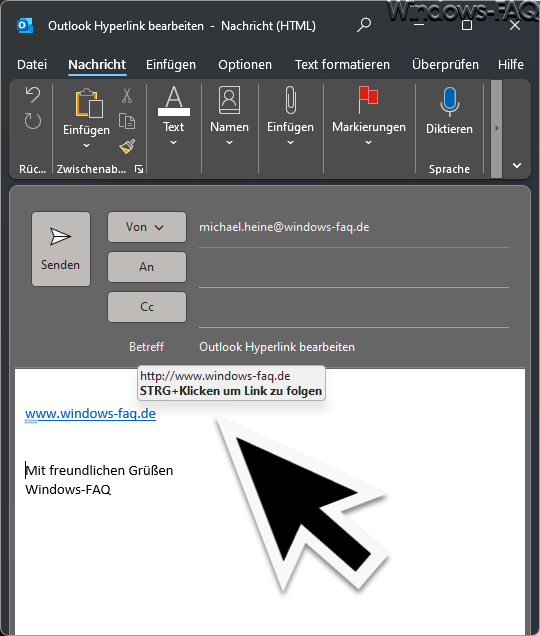 Outlook Hyperlink öffnen