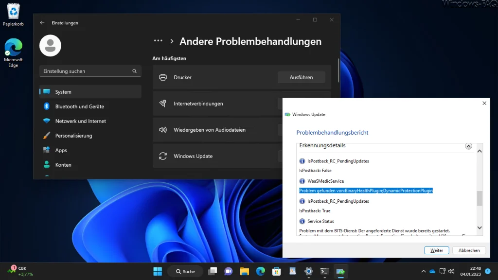 Problem gefunden von BinaryHealthPlugin;DynamicProtectionPlugin
