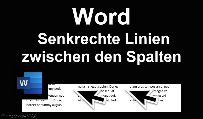 Word: Senkrechte Linien zwischen den Spalten