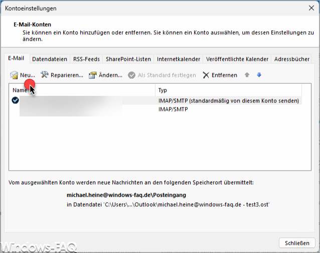 Neues Outlook Konto