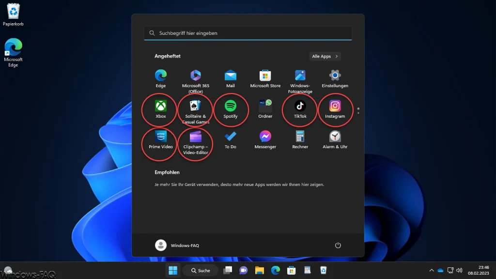 Windows 11 unnötige Apps