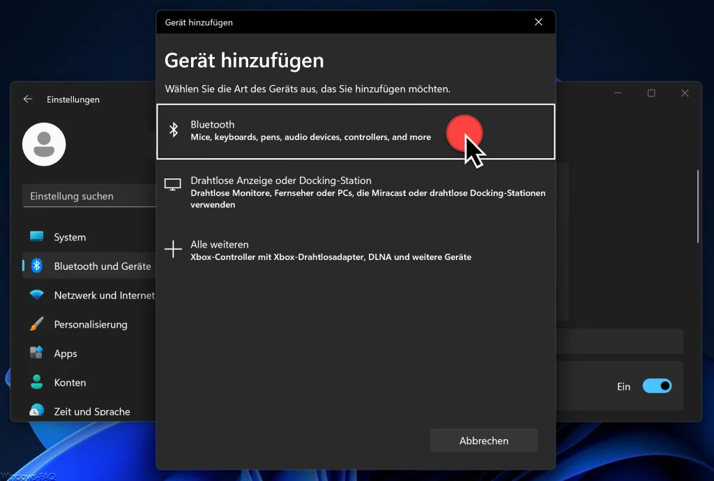 Bluetooth Audio Gerät hinzufügen