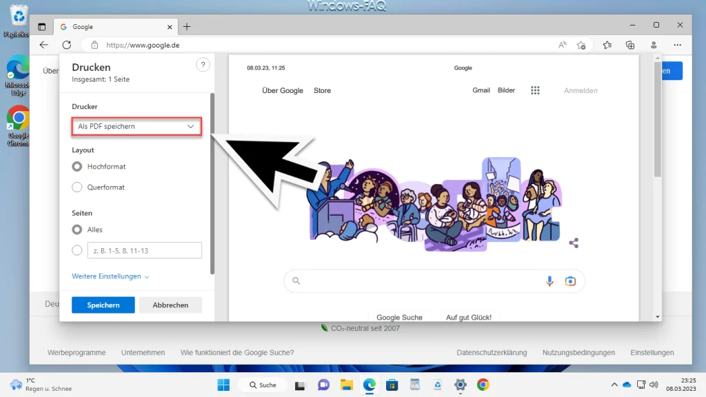 Edge als PDF speichern
