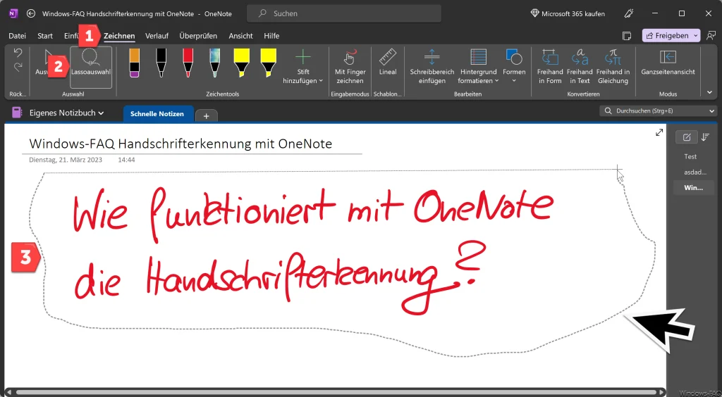 OneNote Lasso