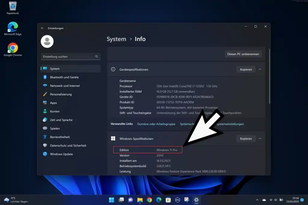Update Windows 11 Home auf Pro abgeschlossen
