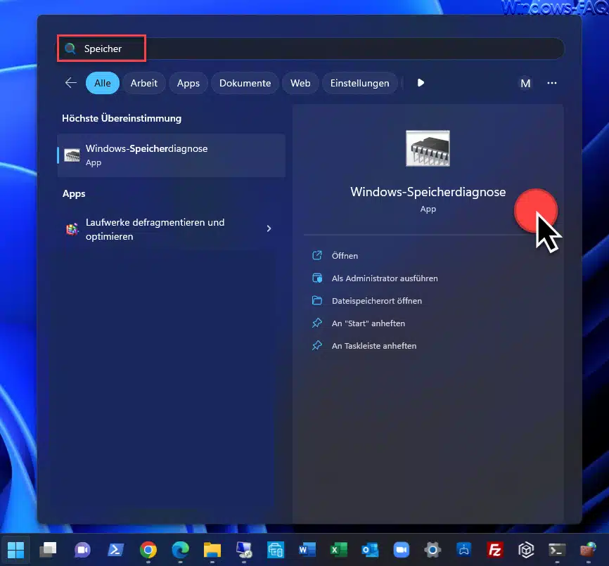 Windows-Speicherdiagnose