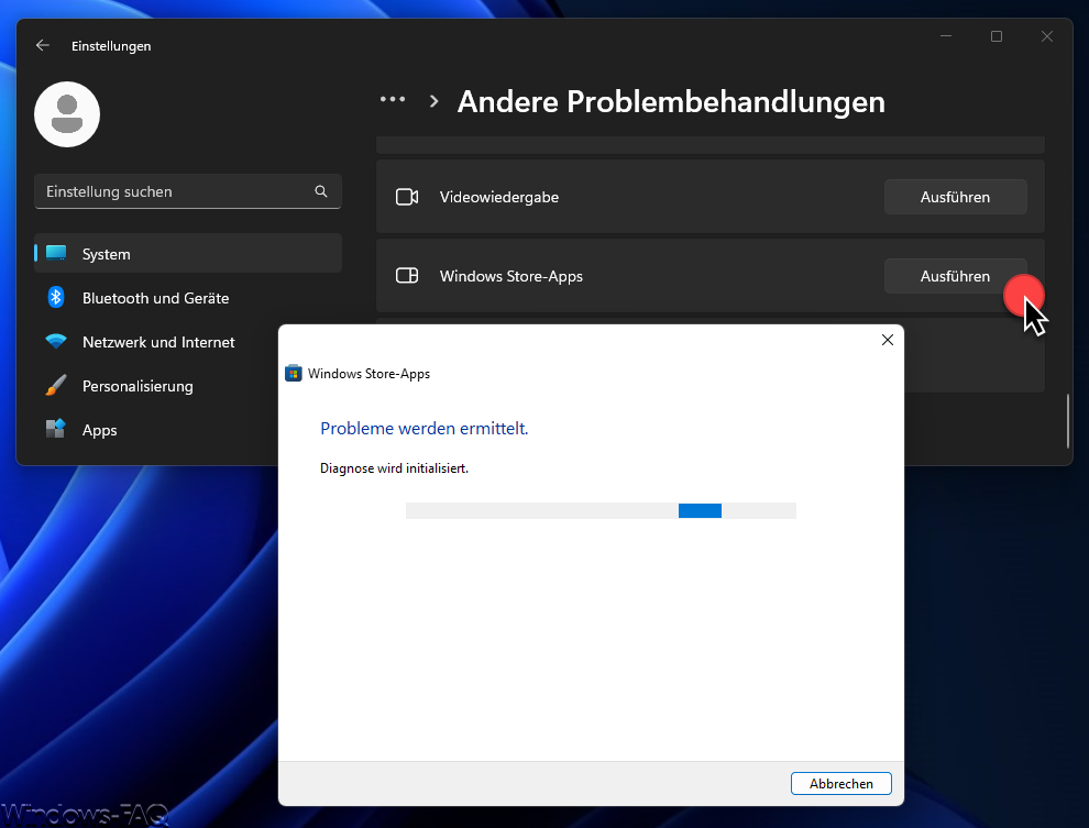 Windows Store Apps Probleme werden ermittelt