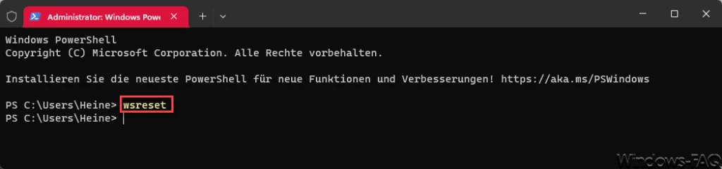 wsreset