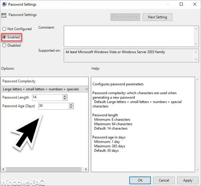 Password Settings