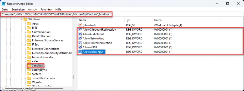 Sandbox Registry
