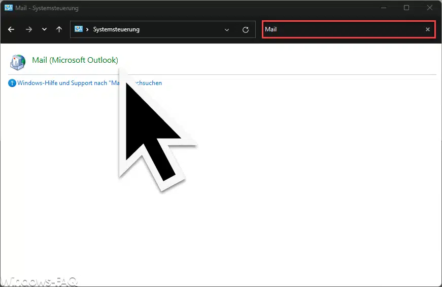 Systemsteuerung Mail Microsoft Outlook