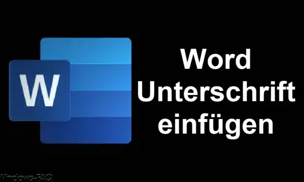 Word Unterschrift einfügen