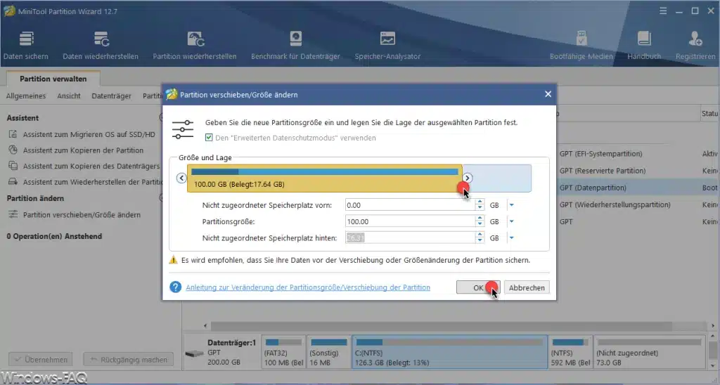 Minitool Partition Wizard Partitionsgröße ändern