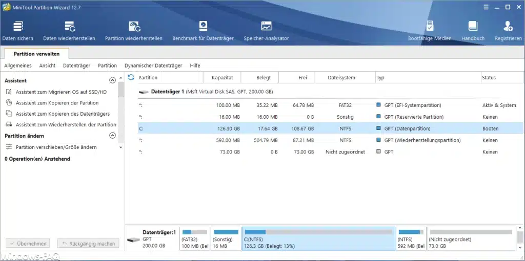Minitool Partition Wizard Übersicht