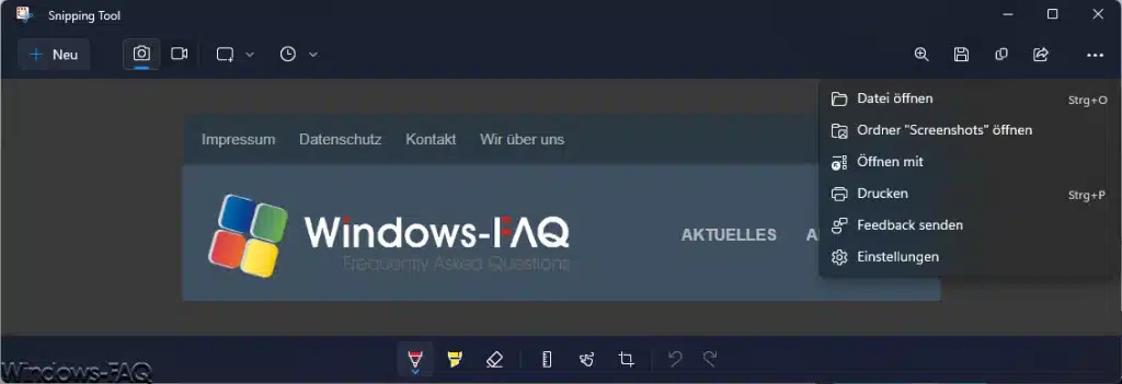Snipping Tool Hardcopy