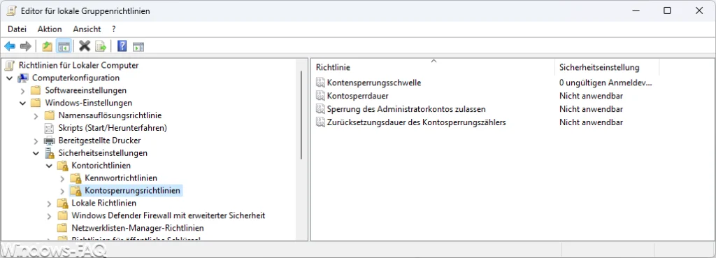 Windows 11 Account Lockout Policy