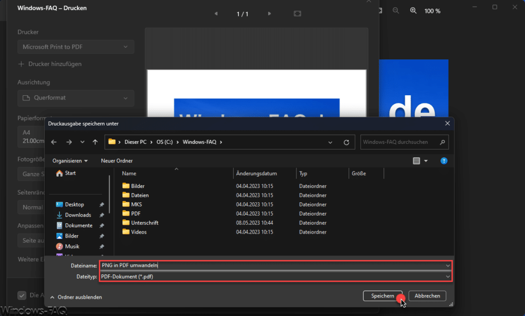 Dateiname für PNG in PDF Datei angeben
