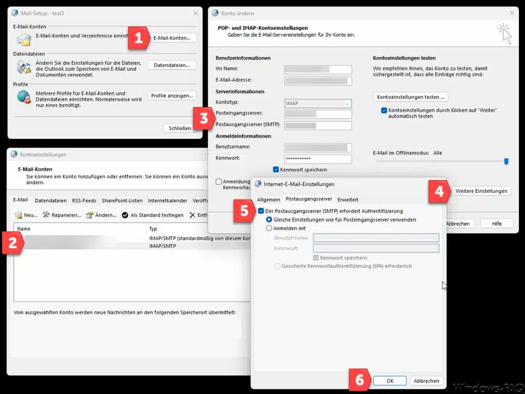 Der Postausgangsserver SMTP erfordert Authentifizierung