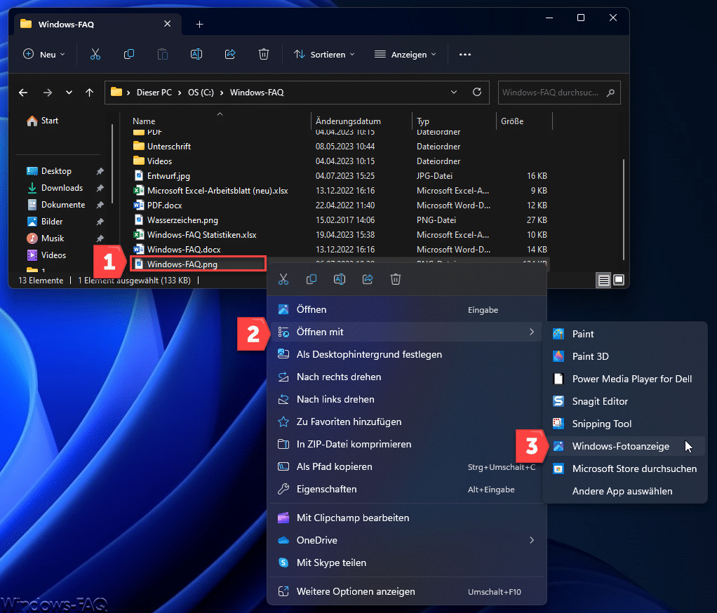 PNG Datei mit Windows Fotoanzeige öffnen