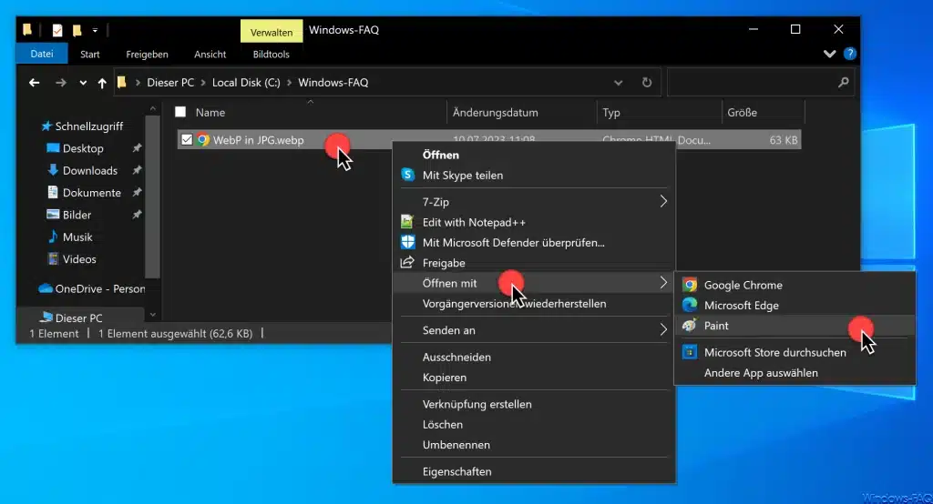 Windows 10 WebP öffnen mit