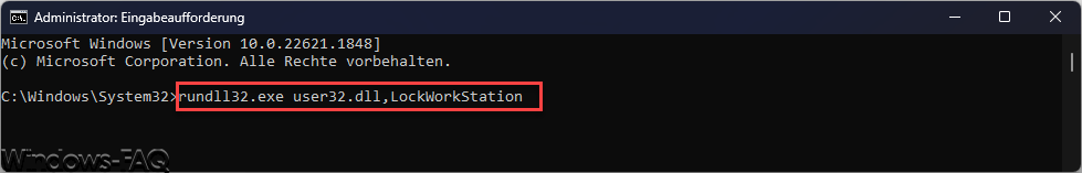Windows PC sperren per Befehl in der CMD