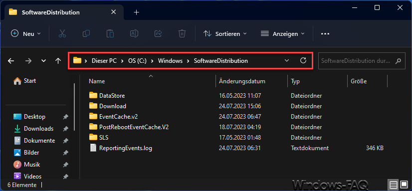 Windows SoftwareDistribution Ordner