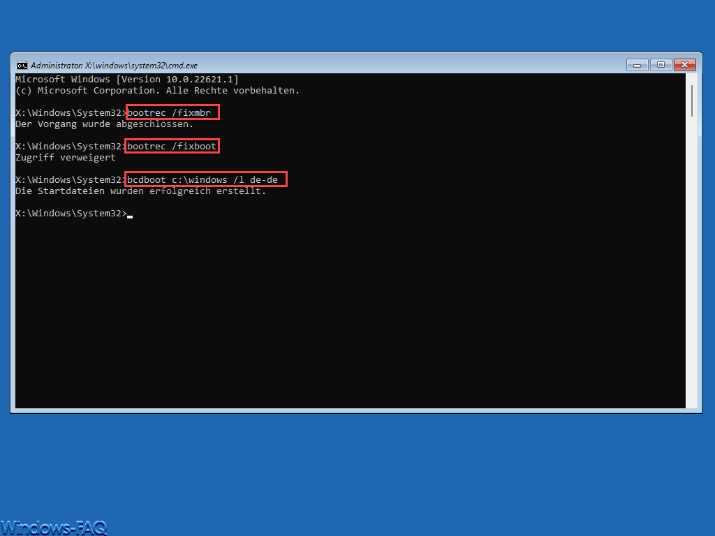 fixmbr & fixboot