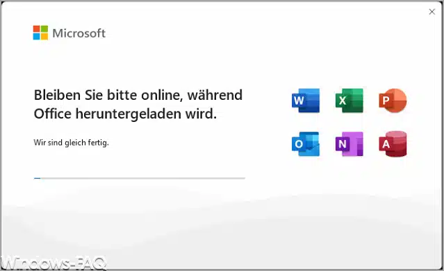 Bleiben Sie bitte online während Office heruntergeladen wird