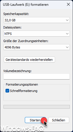 Datenträger formatieren