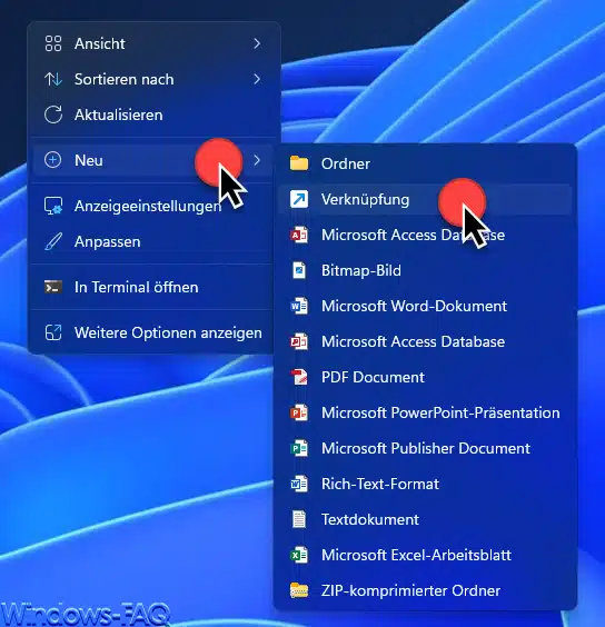 Neue Desktop Verknüpfung