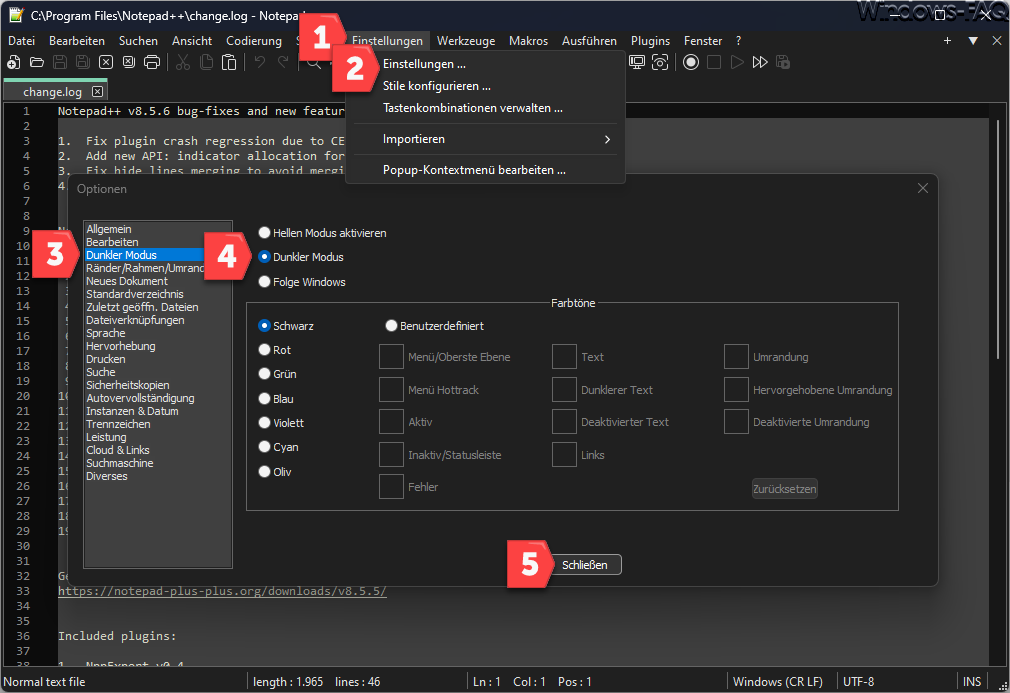 Notepad++ Dark Mode