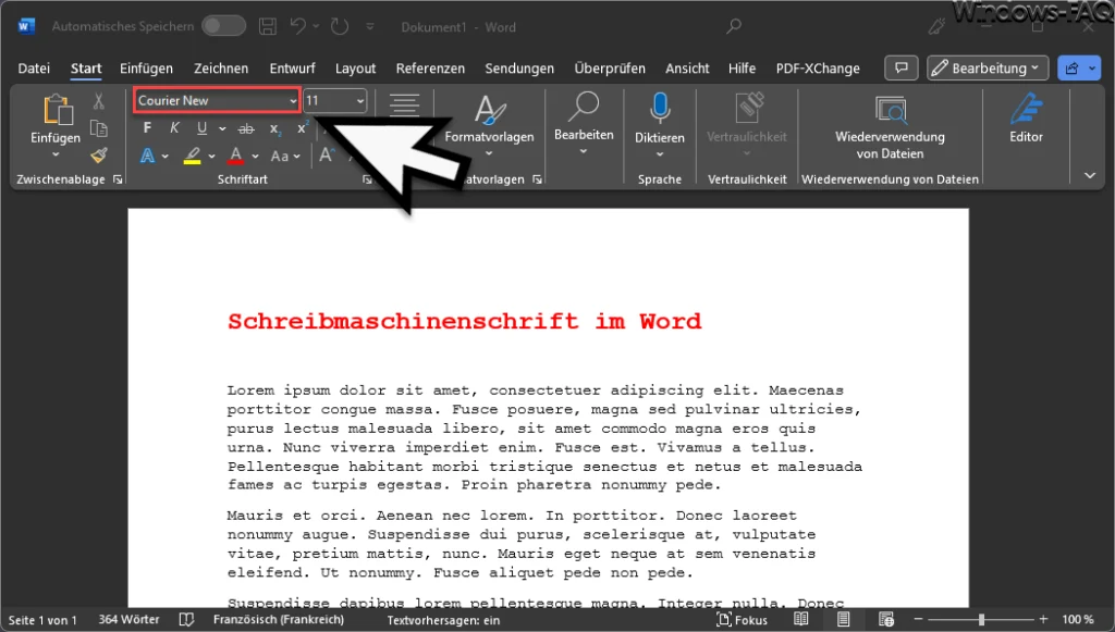 Schreibmaschinenfont Courier New