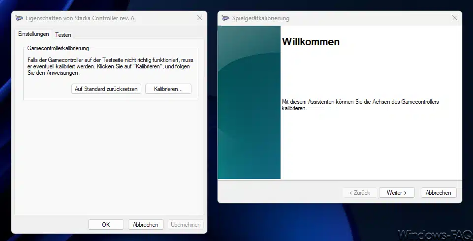 Windows Game Controller kalibrieren
