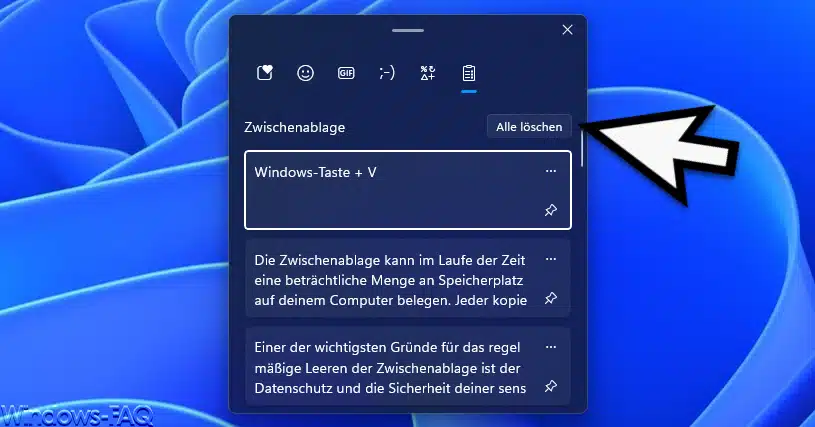 Zwischenablage alles löschen