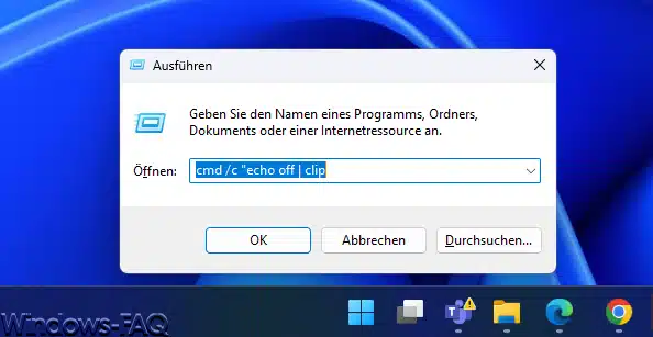 Zwischenablage per Befehl löschen