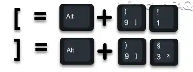 Eckige Klammern per ALT 91 und ALT 93