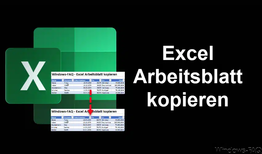 Excel Arbeitsblatt kopieren