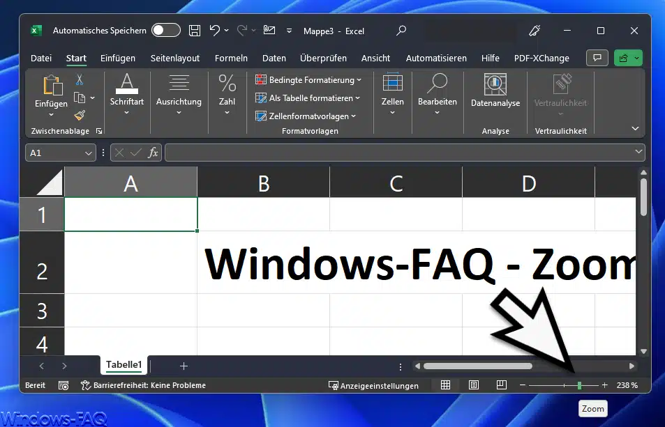 Excel Zoom Schieberegler