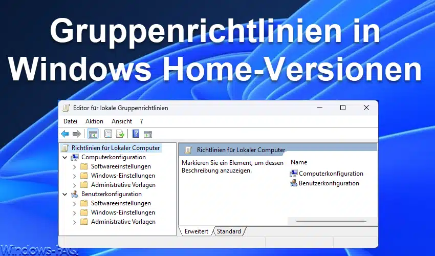 Gruppenrichtlinien in Windows Home-Versionen