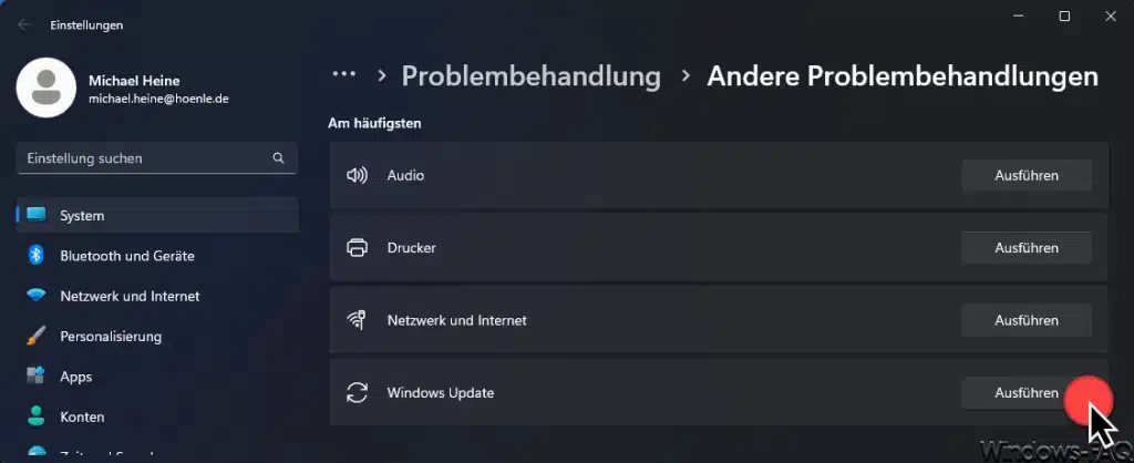 Windows Update Problembehandlung ausführen