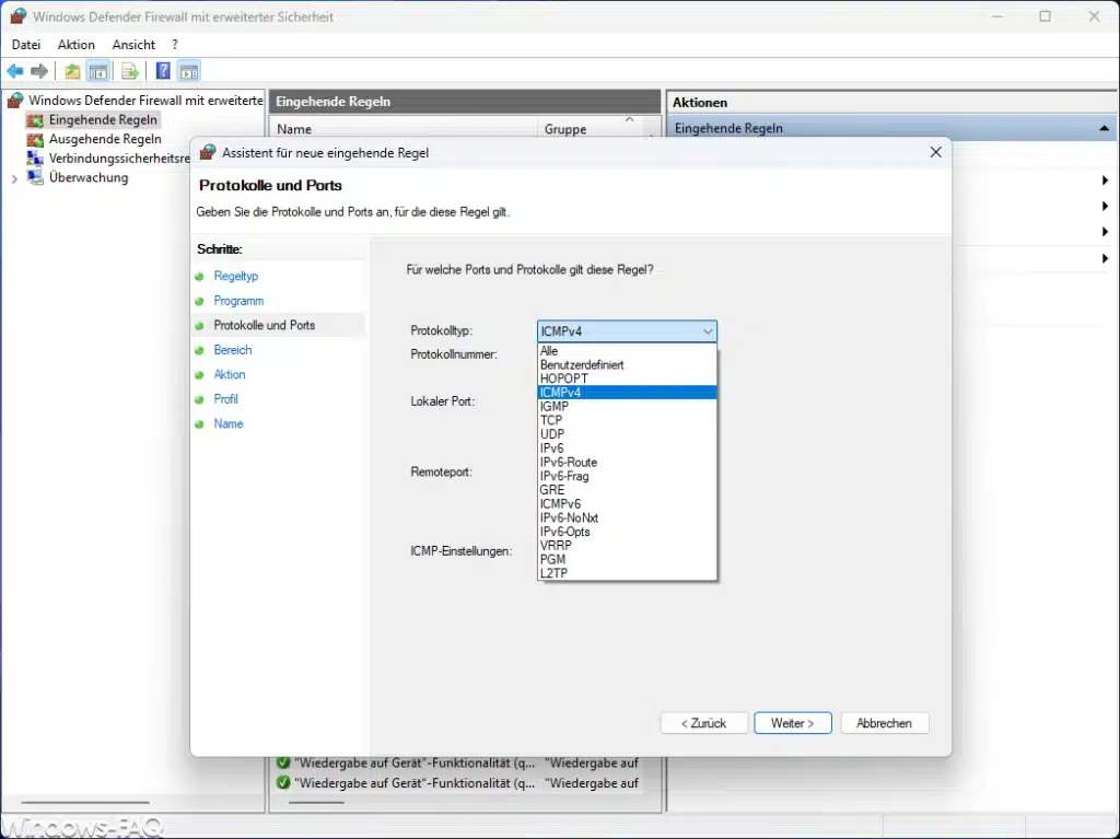 Windows Defender Firewall ICMP