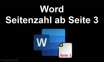 Word Seitenzahl ab Seite 3