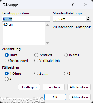 Word Tabstopps