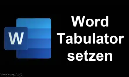 Word Tabulator setzen