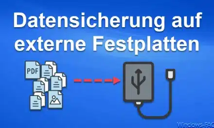 Datensicherung auf externe Festplatten