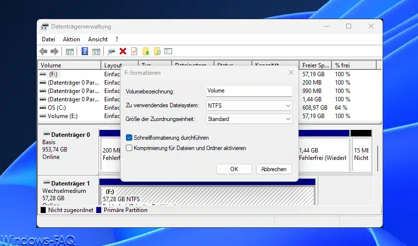 Datenträger formatieren