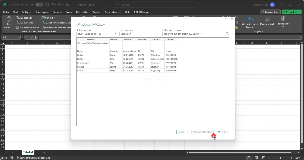 Excel CSL transformieren